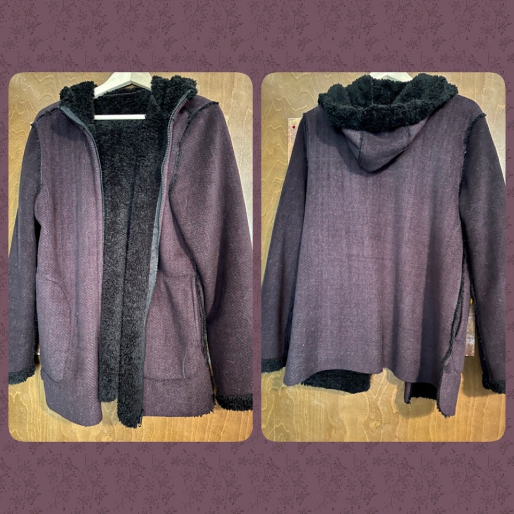 Macy's Herringbone Sherpa Fleece Jacket L